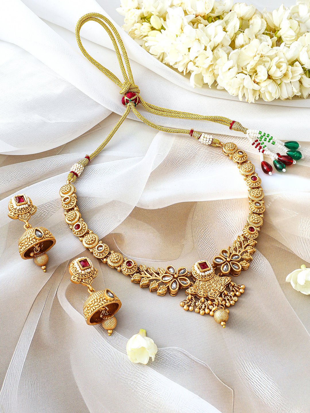 elegant-red-gold-plated-short-necklace-set